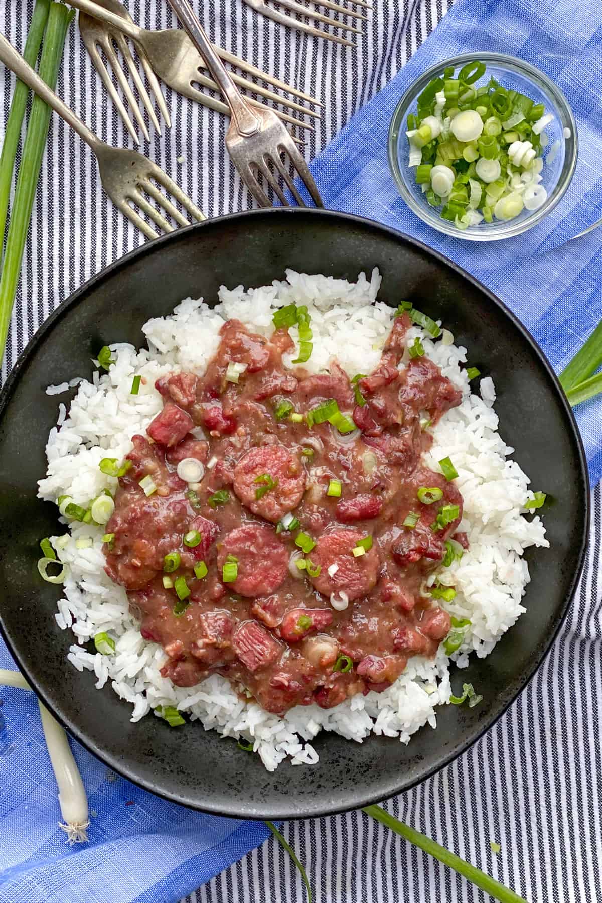Louisiana-Style Red Beans & Rice with Chicken Sausage, Peppers & Onions