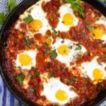 Shakshuka Recipe: Eggs baked in spicy tomato sauce with feta