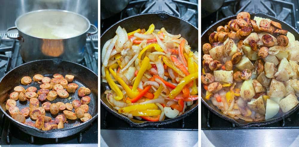 Best Sausage Peppers Onions and Potatoes Skillet Recipe - How to