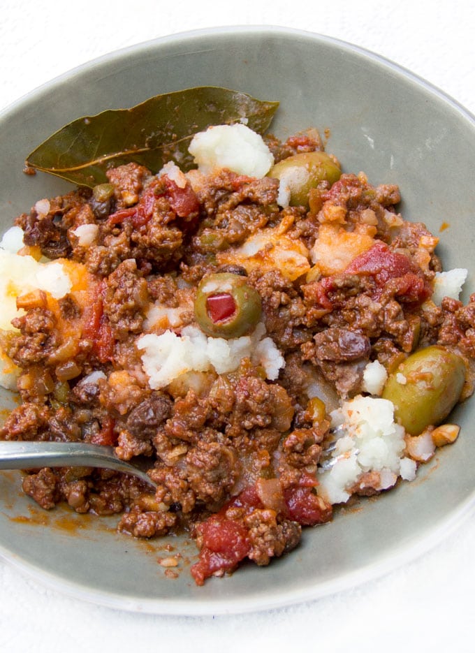 Cuban Picadillo: Ground Beef Stew with Tomato Sauce and Olives