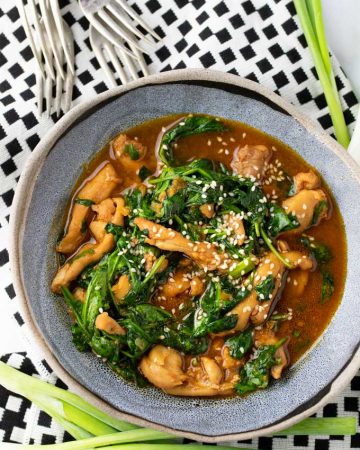 a bowl of Korean Chicken Stew with Gochujang Sauce