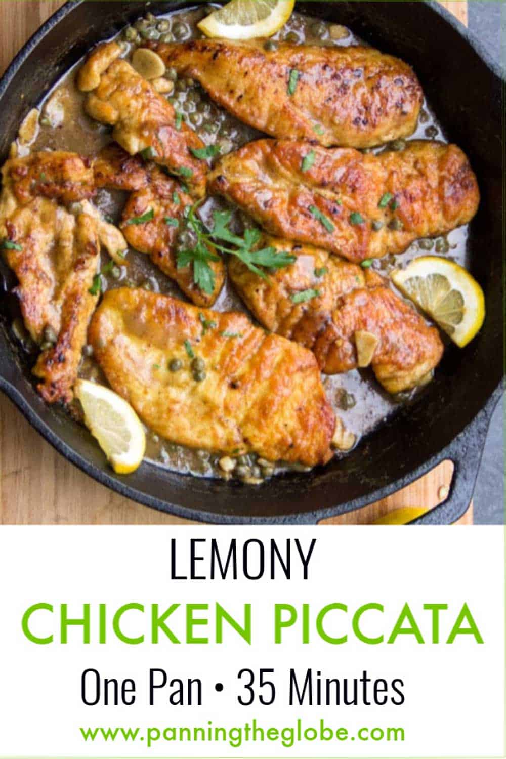 Chicken Piccata: boneless chicken cutlets in a luscious lemony sauce