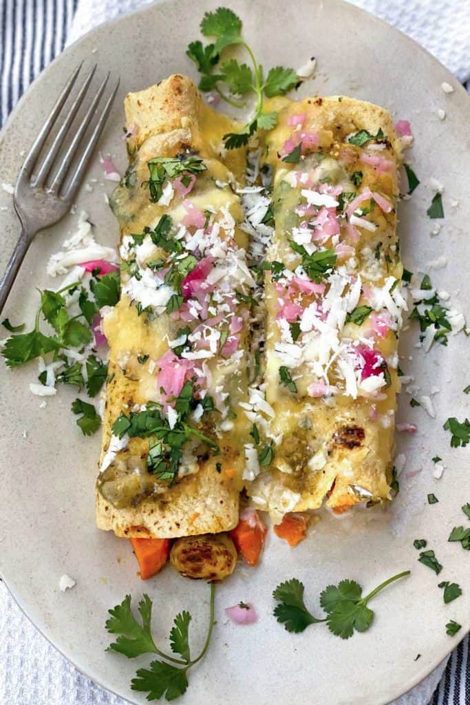 Vegetarian Enchiladas Verdes (without beans) I Panning The Globe